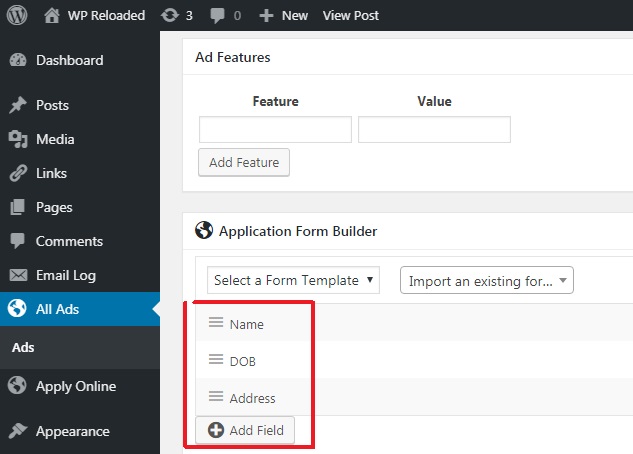 Creating your first application form - WP Reloaded